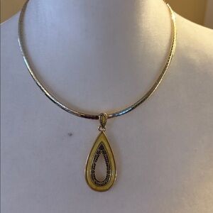 Silver & Gold Reversible Necklace with Pendants